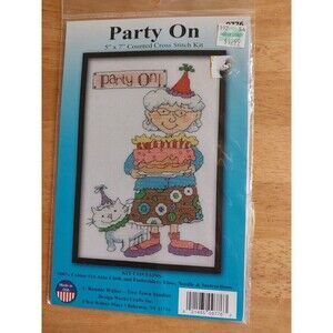 Design Works Counted Cross Stitch Kit 5"X7"- Party On (14 Count) DW9776 USA